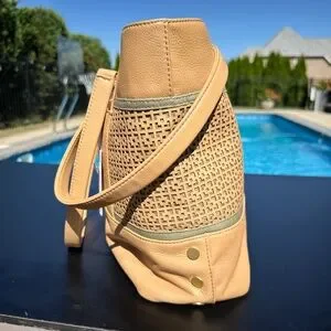 Borsa Tote Hammitt Andersen In Pelle Marrone Chiaro Breeze Block - Nuova Con Etichette - Foto 3
